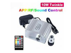10W Bluetooth APP RGBW Twinkle Fiber Optic Light Engine With 28 Keys RF Remote Controller