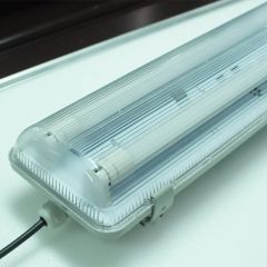 Stripe Clear Cover T8 LED Tube Lights with Striped Clear Tri-proof T8 Tube Fixture for Double Tube