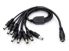 1 to 8 Way 5.5/2.1mm Compact Power Supply to Splitter Cable