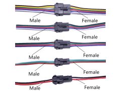 2 Pin/3 Pin/4 Pin/5 Pin/6 Pin JST Connector LED Power Male to Female SM Wire Cable Adapter for LED Light Strip 1 Pair