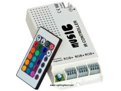 3 Ports Music RGB LED Controller with 24-Key IR Remote