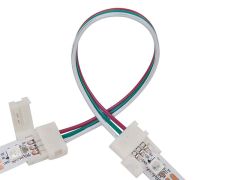 3 Pin 10mm Wide Dual End with 15cm Long Cable LED Strip Solderless DIY Connector Adapter 