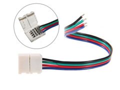 4 Pin 10mm Snap Solderless Power Connector for RGB LED Light Strips