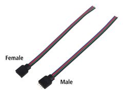 4 Pin RGB 5 Pin RGBW Extension Wire Connector For 5050 RGB/RGBW LED Strip Lights