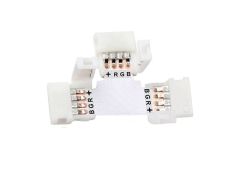 4 Pin T Shape Solderless LED Fast Connector For Width 10mm RGB LED Strip Lights