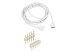 5 PIN 1M/2M LED Strip Connector Cable Cord for SMD 5050 2835 RGBW LED Light Strip Connection with 2 Male 5-PIN Plugs