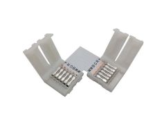 6 Pins L Shape Connector 12mm Right Angle Corner Solderless Connector Clip for RGB+Warm White + Cold White LED Strip Lights Conductor