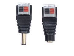 2 Pin Male Female Screwless Single Color LED Strip Lighting Fast Power Supply 5.5*2.1mm DC Connector Accesories