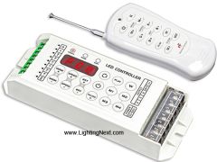 RGBW 4CH LED Controller with RF Remote, 5-24VDC,  5A/CH