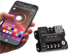 Smartphone Compatible Bluetooth Remote RGB LED Controller - 10 Amps/Channel