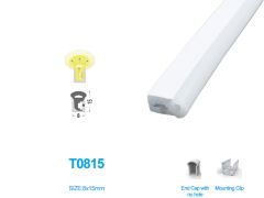 1M/5M/10M/20M Pack of T0815 LED Neon Light Housing Fit for 5mm Wide LED Strip Lights