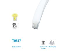 1M/5M/10M/20M Pack of T0817 LED Neon Light Housing Fit for 8mm Wide LED Strip Lights