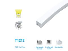 1M/5M/10M/20M Pack of T1212 LED Neon Light Housing for 8mm Wide LED Strip Lights