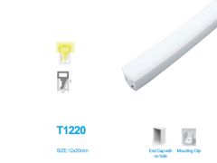 1M/5M/10M/20M Pack of T1220 3 Sides Edge Lighting LED Neon Light Housing for 10mm Wide LED Strip Lights