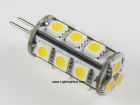LED Tower G4 Lamp with 18 SMD 5050 LEDs, 12 Volt DC, 3.5W, Back-Pin